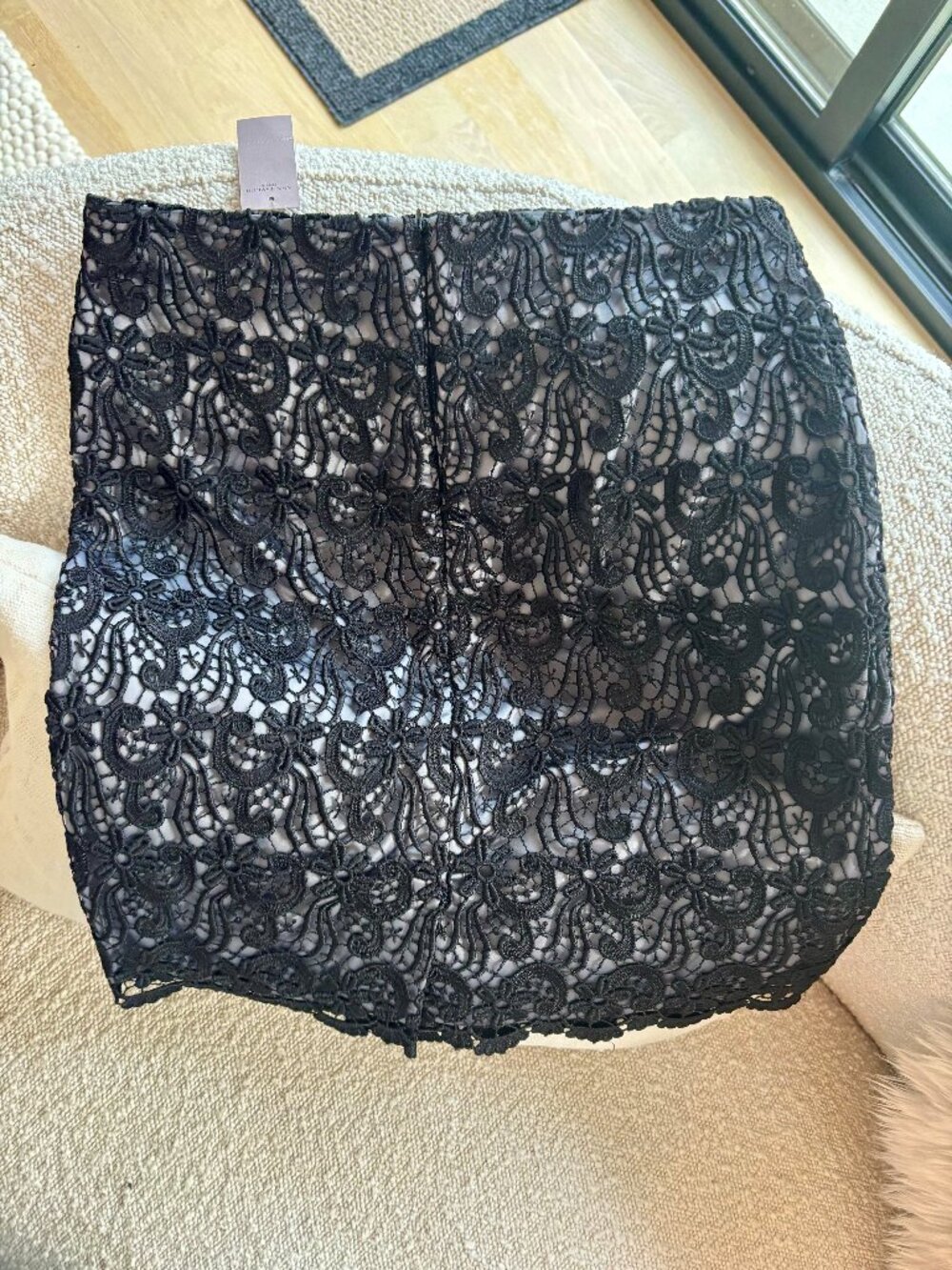 Ann Taylor Petite 4P Black Floral Lace Pencil Skirt NWT $98